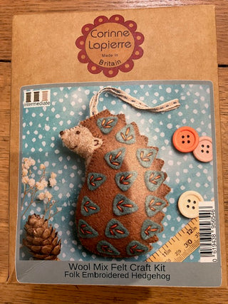 Corinne Lapierre: Folk Embroidered Hedgehog Wool Mix Felt Craft Kit