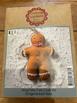 Corinne Lapierre: Gingerbread Man Wool Mix Felt Craft Kit
